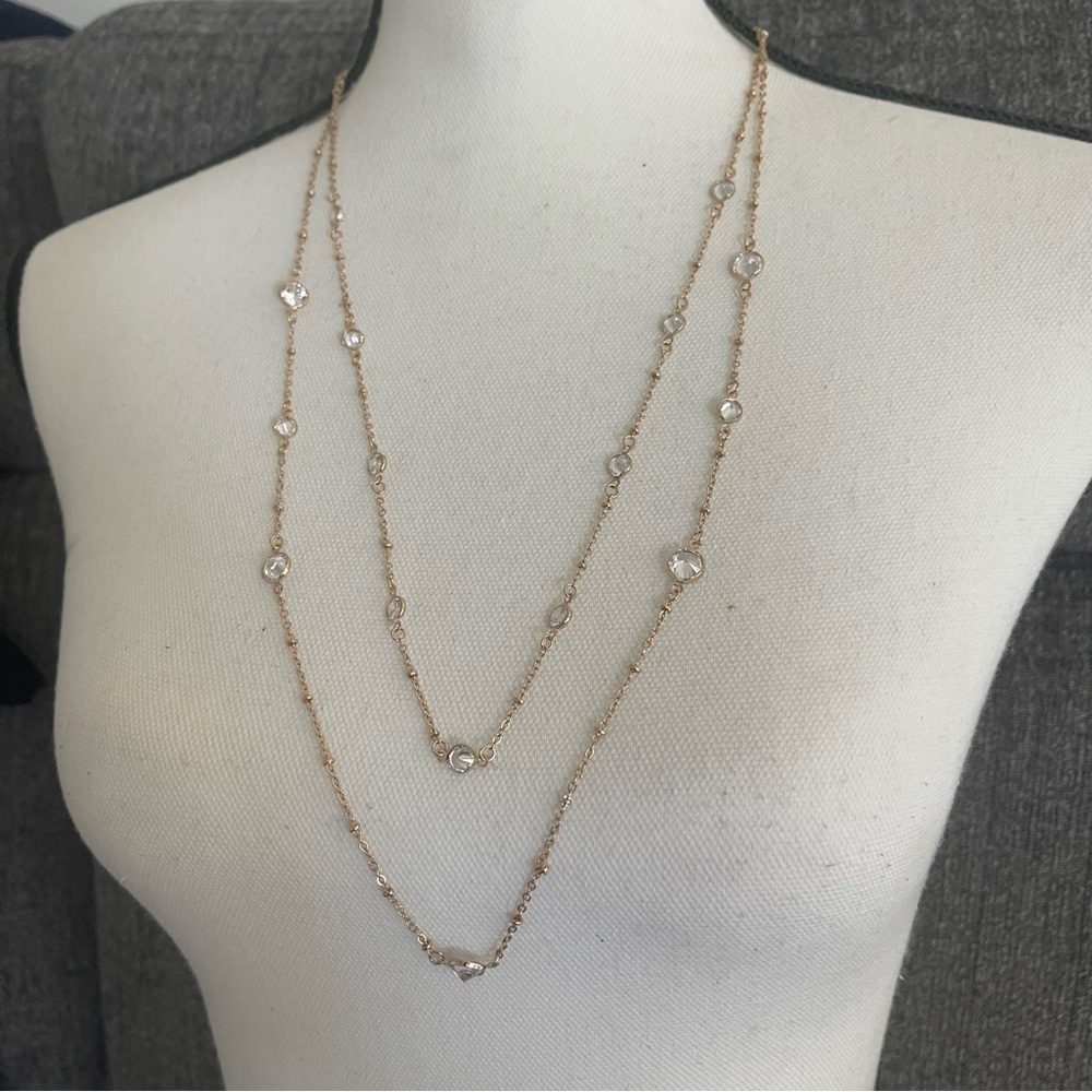NEW Jaclyn Smith Double Gold Elegant Necklace